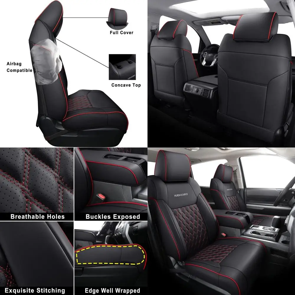 

Чехлы на сиденья Tundra, кожаные чехлы на передние и задние автомобильные сиденья, водонепроницаемая защита автомобильных сидений, подходит для Toyota Tundra C 2014-2021 гг.