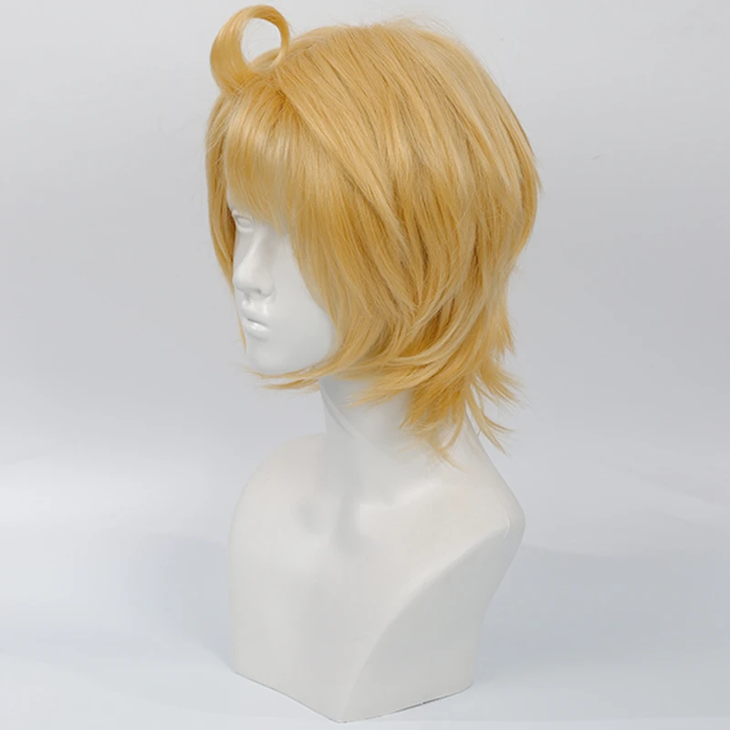 APH Axis Powers Hetalia Alfred F Jones Cosplay Wigs Short Golden Heat Resistant Synthetic Hair Wigs + Free Wig Cap