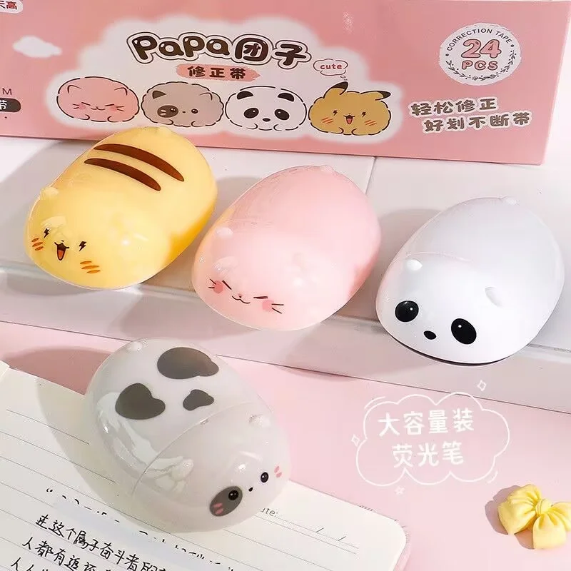12-ピース-ロットクリエイティブ猫パンダ修正テープかわいい修正テープ文具ギフトオフィス学用品