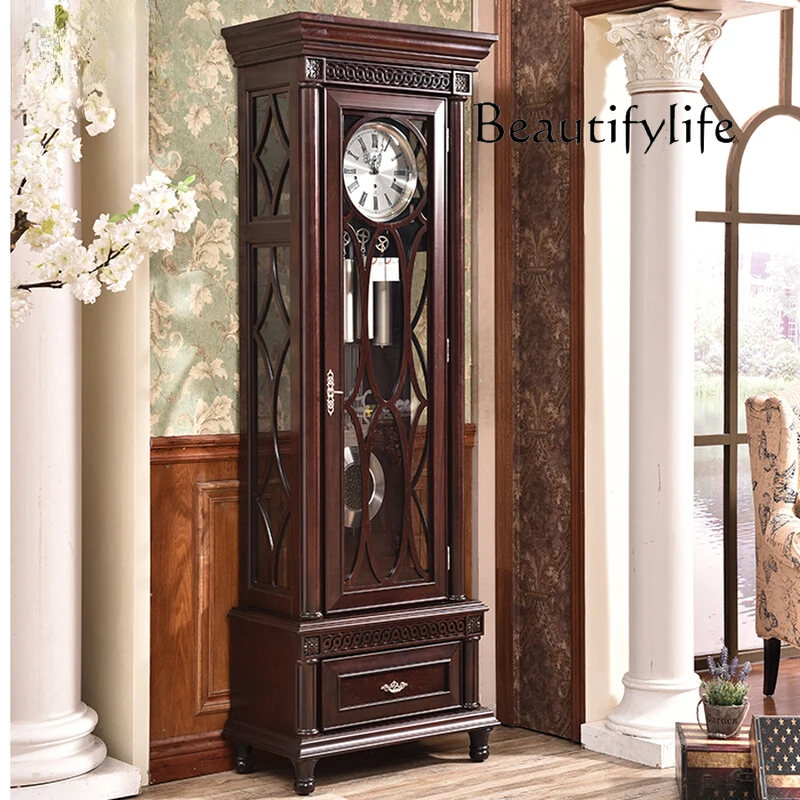 European-Style the Grandfather Clock Living Room Villa Clock Solid Wood Pendulum Clock Chinese Complex Classical Vertical Watch