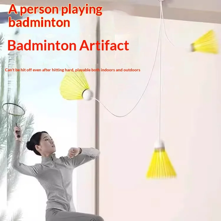 Badminton single trainer automatic rebound line one person self-playing indoor student practice sucker spin manufacturer