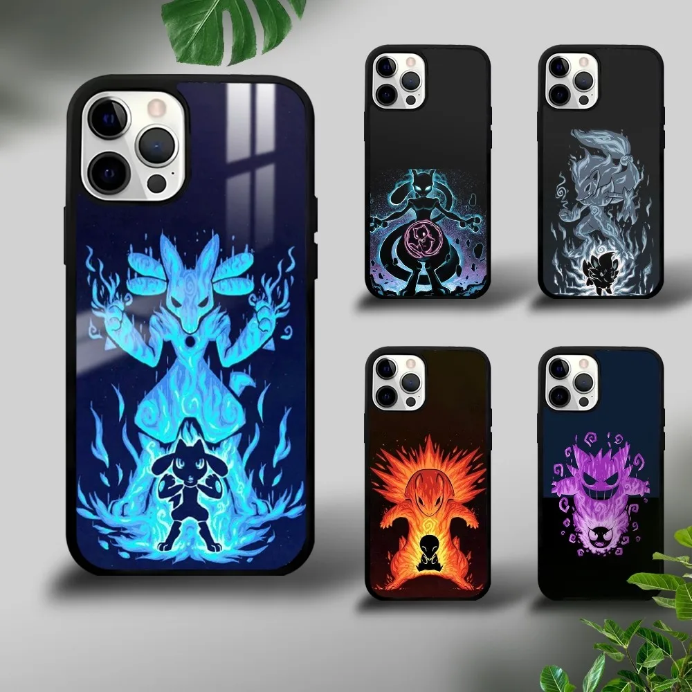 

Cool Lucario Mewtwo Cartoon Phone Case For iPhone 16 15 14 13 12 11 Pro Xs Max Mini Plus Celulares Hard Funda
