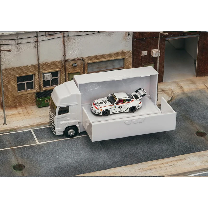 TW In Stock 1:64 LBWK RWB 993 With Truck Packaging Alloy Diorama Car Model Collection Miniature Carros Toys Tarmac Works