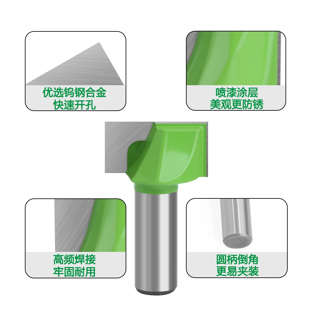 AURWOF 1pc 12mm 1/2 Schaft Reinigung Bottom Bit Gerade Router Bit Sauber Fräsen Cutter Holz Power Maschine-C