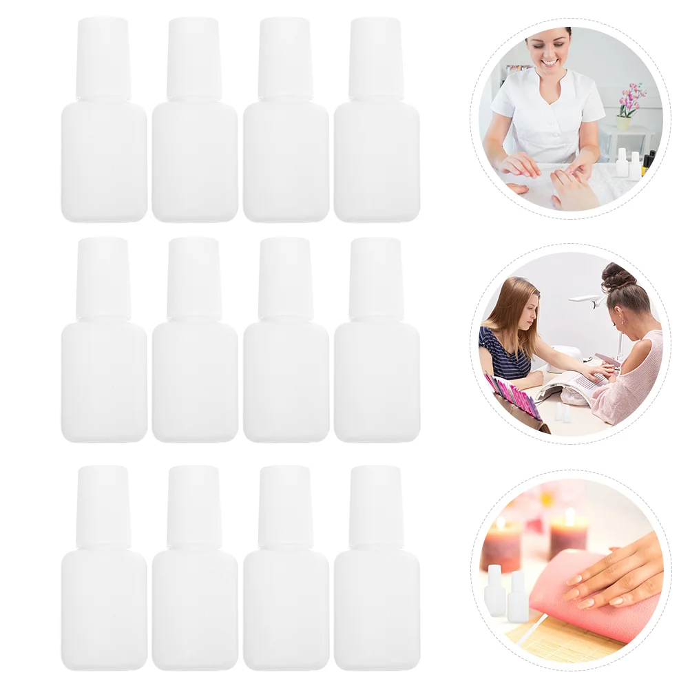 22 Pcs Nail Gel Polish Bottle Empty Jars Base Travel Top Coat White Cuticle Oil