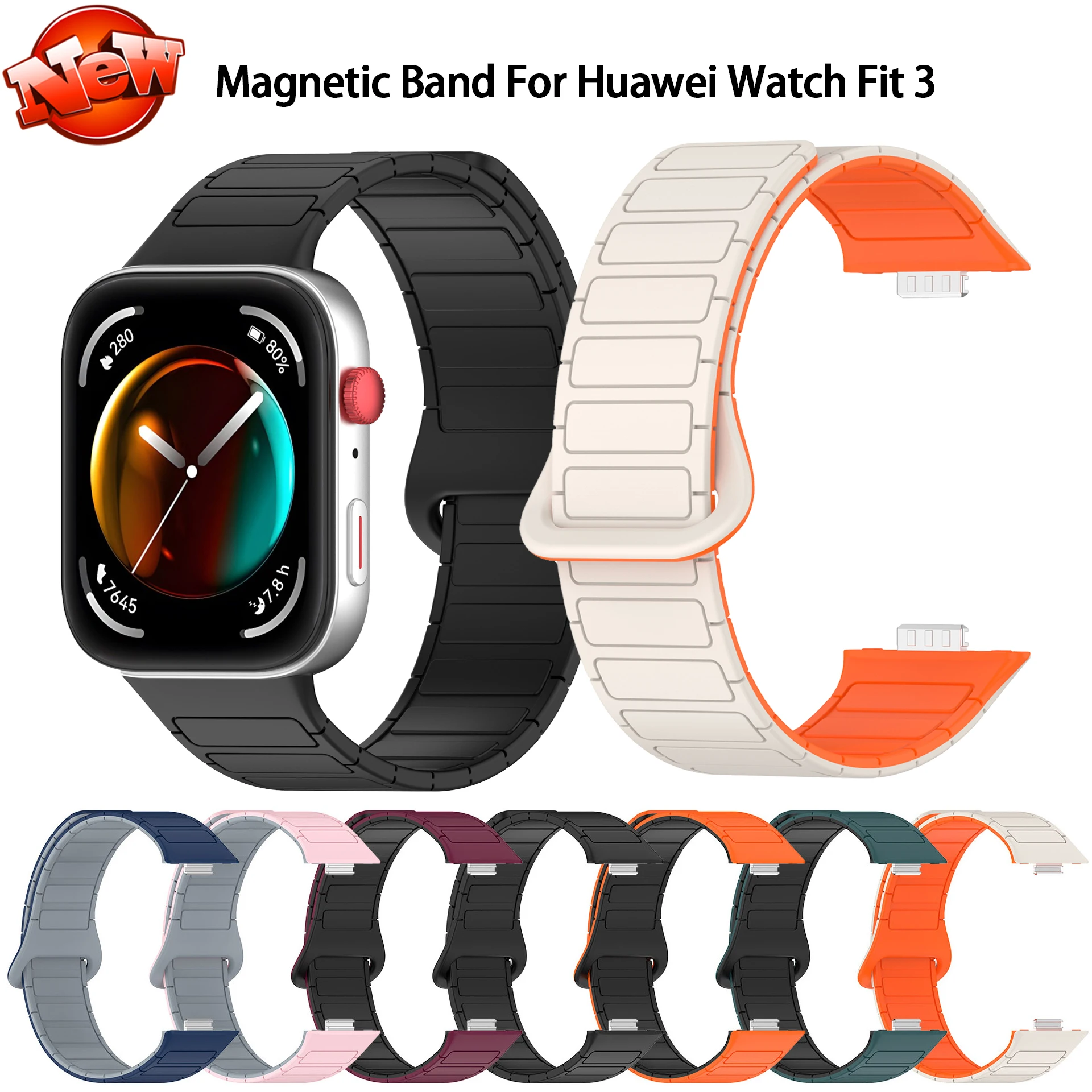 Magnetic Band for HUAWEI watch fit 3 strap correa accessories replacement belt wristband silicone bracelet Huawei fit 3 correas