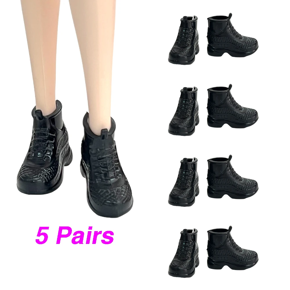 

NK 5 Pairs Fashion Doll Shoes For 11.5 Inch Doll Black Sports Shoes Sandals 1/6 Doll Clothes Dolls Accessories Girl's DIY Toy