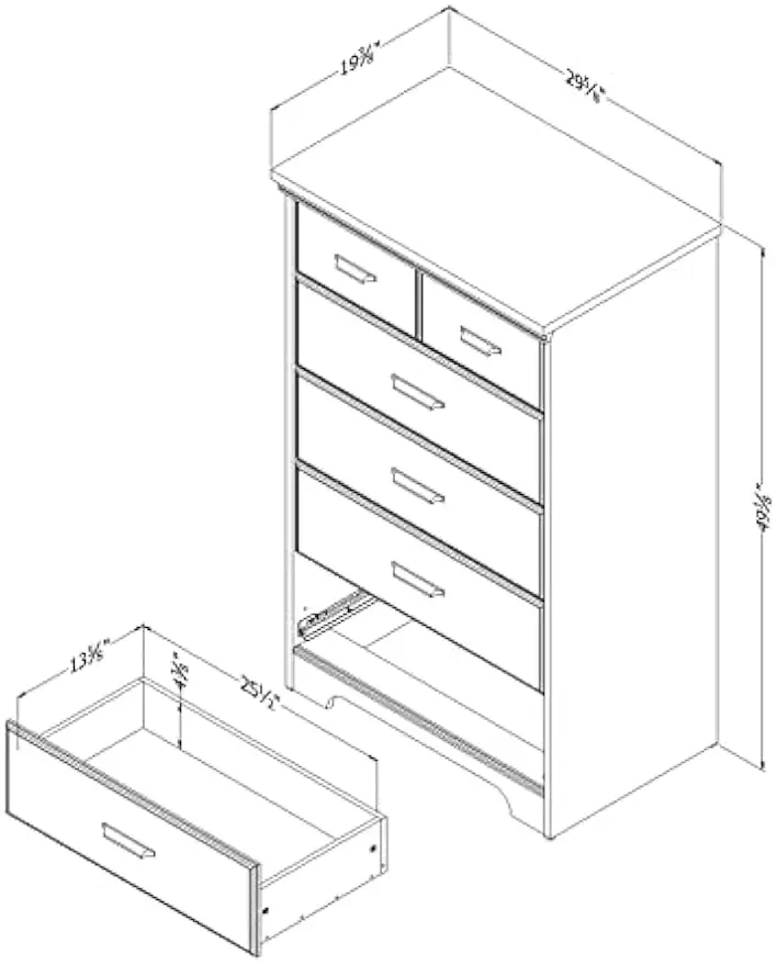 South Shore 5-Drawer Chest Dresser Gray Maple