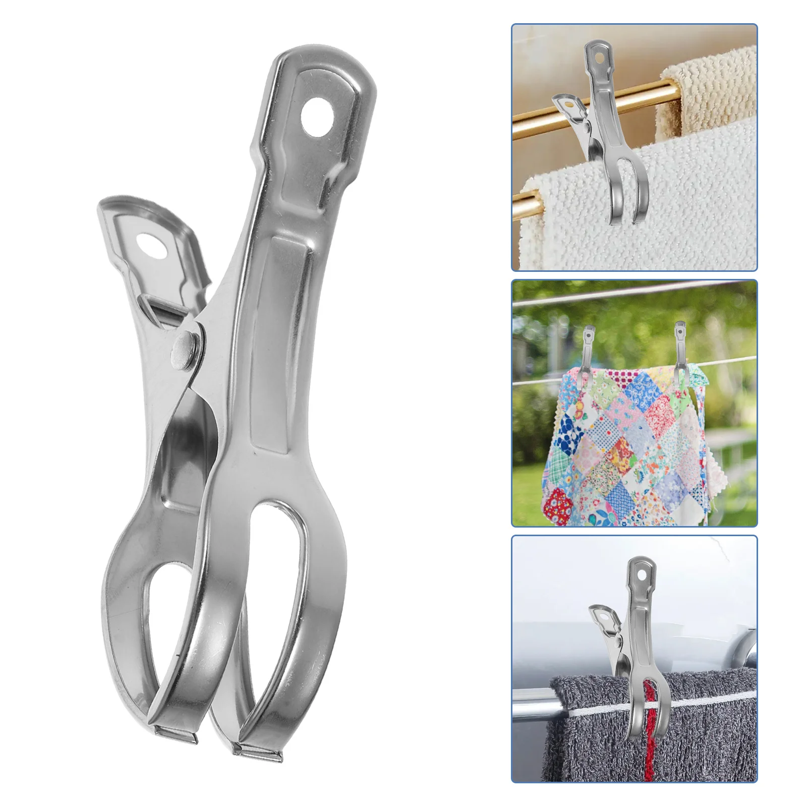 

30Pcs Stainless Steel Windproof Pool Cover Clamps Multipurpose Clips for Swimming Pool Ground Cover Fixing Towel Clips