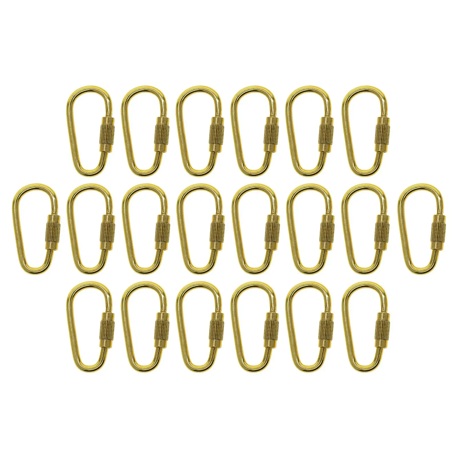 20Pcs Mini Locking Carabiner Key Ring Jewelry Clasps Hooks Screw Carabiners