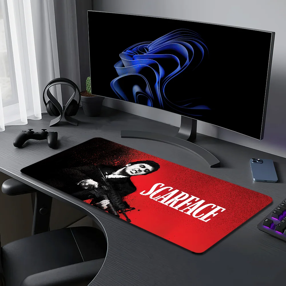 S-Scarface Tony Montana Mouse Pad Large Desk Mat Keyboard Ergonomic Office Rubber PC Non-slip Anti-fray Home Custom Best Price
