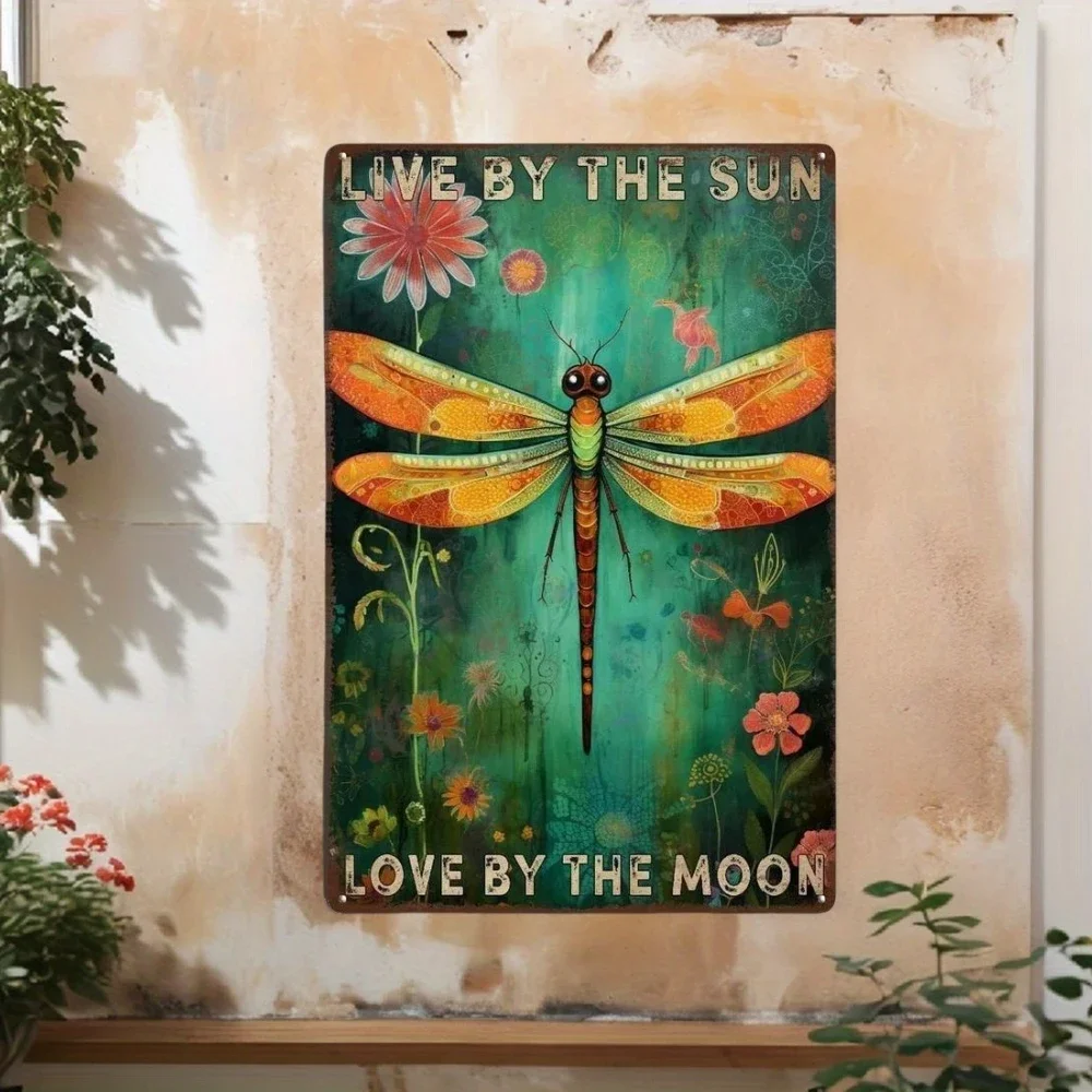 Vintage Dragonfly Metai ป้ายดีบุก Wall Art พวกเรารัก Don'T Go Away พวกเขา Fly Beside Us ทุกวันป้าย Dragonfly Wall Decor