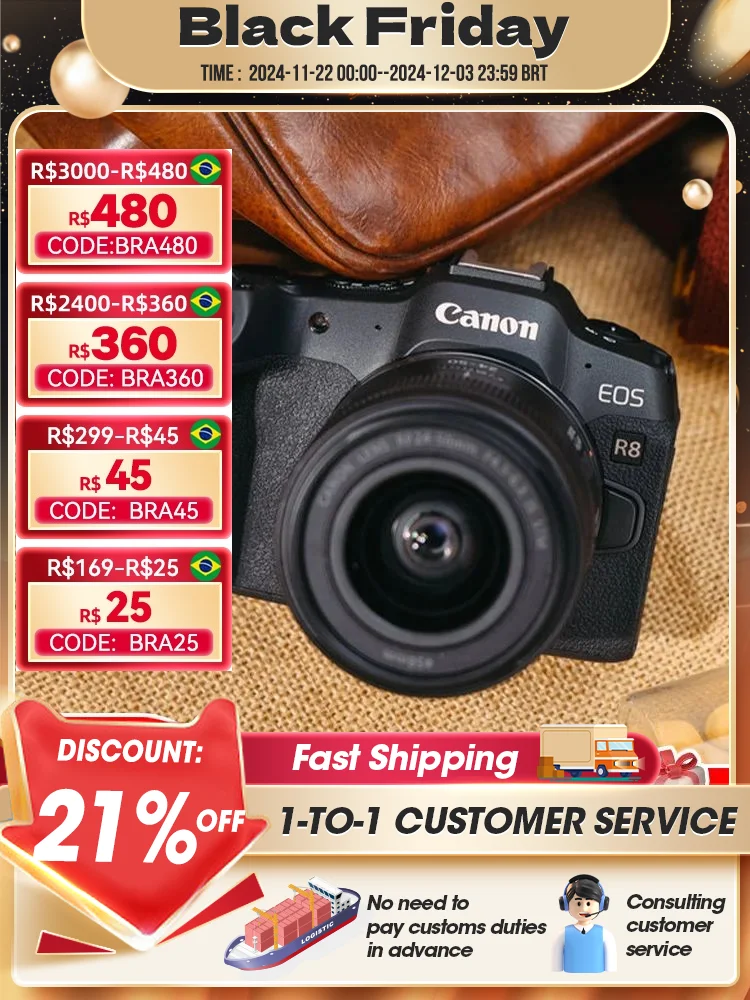 Canon EOS R8 Full Frame Mirrorless Compact Digital Camera Professional Photographer Photography 26.2MP 4K Video Vlog