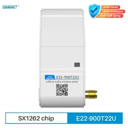 868.125MHz 915MHz Lora Wireless Module CDSENET E22-900T22U with Antenna 22dbm LBT RSSI Long Distance 5Km USB Low Power