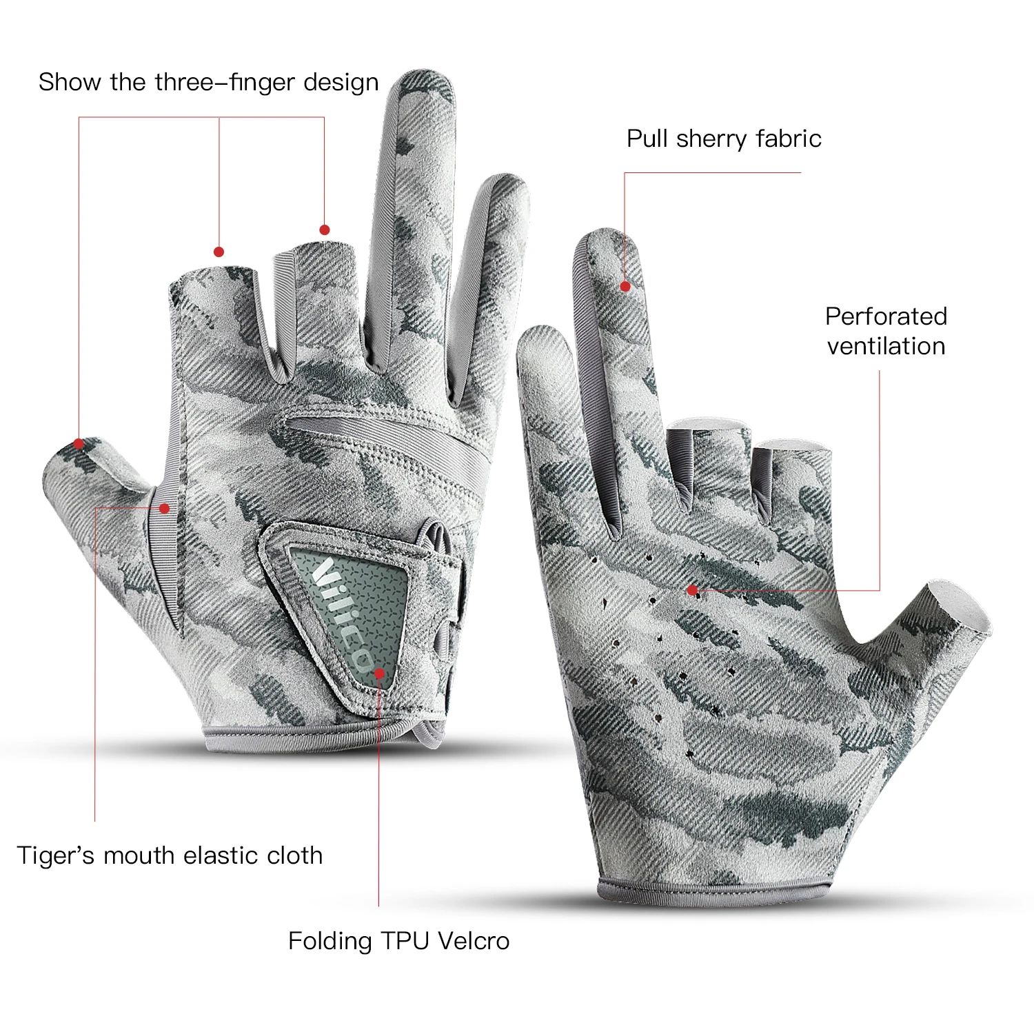 Fishing Gloves for Men Summer Fishing Road Sub Sunscreen and Anti Slip Ice Silk Breathable Thin Three Finger Cut Gloves 썸네일 4