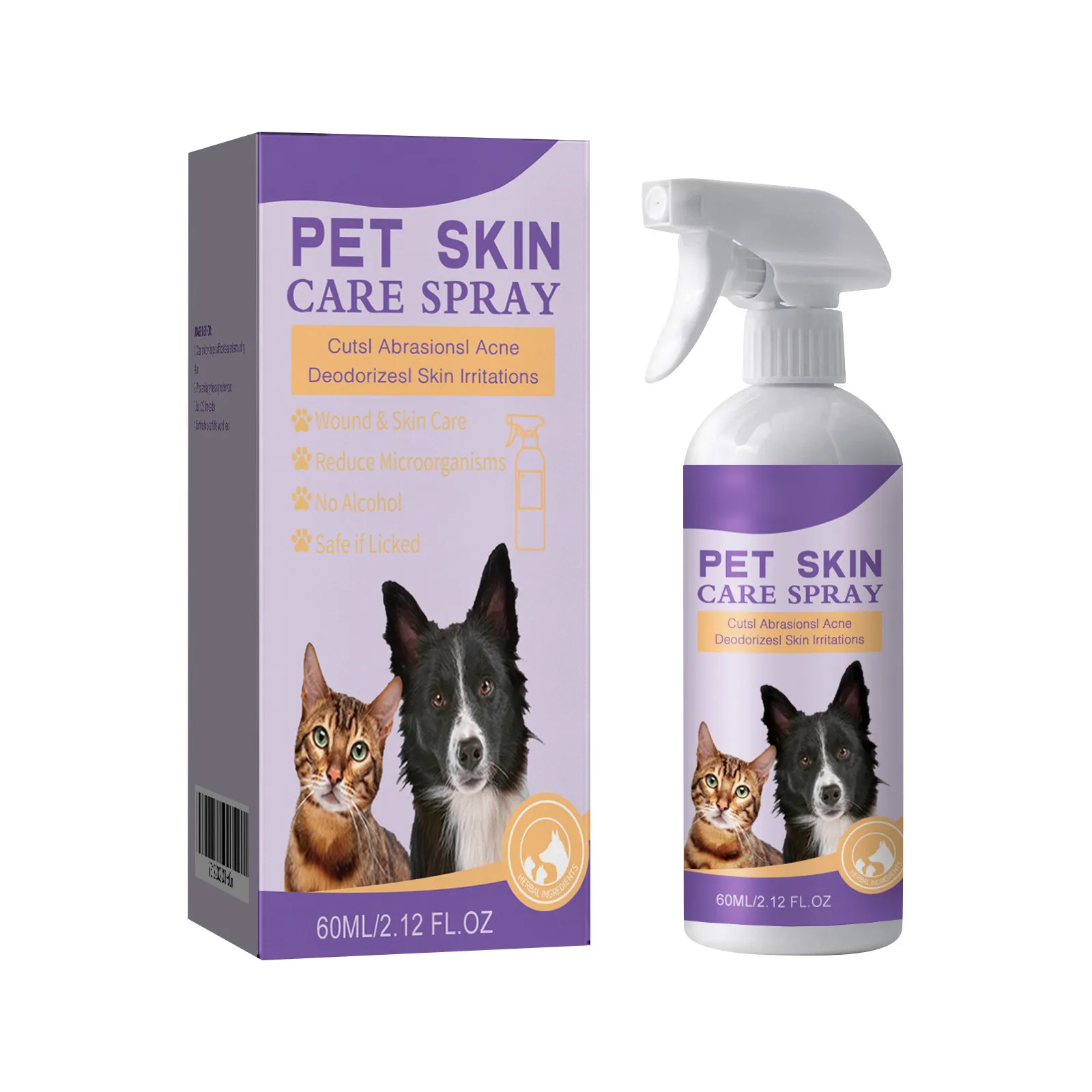 60ml Pet Relieving Skin Spray Relieving Dog And Cat Skin Itching Removing Mites Relieving Itching Disinfection Of Skin Diseases