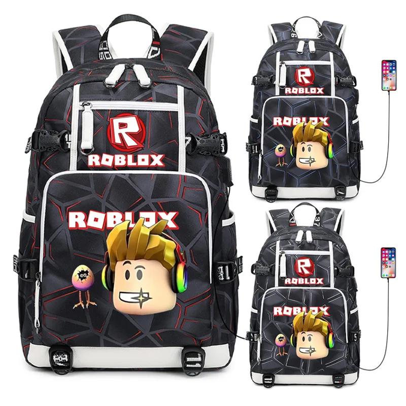 

Roblox New Student School Bag Multifunctional Stylish USB New Student Backpack Nylon Large Capacity Printed Casual Backpack