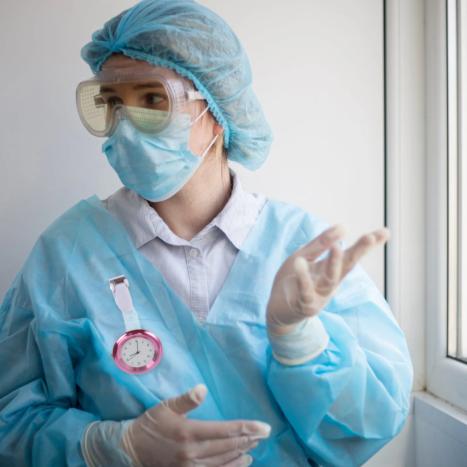 チェストウォッチ 紫がかったムーブメント 看護師 医師 ポケット時計 ポータブル医療用時計 女性用 看護スタッフ ギフト 小型