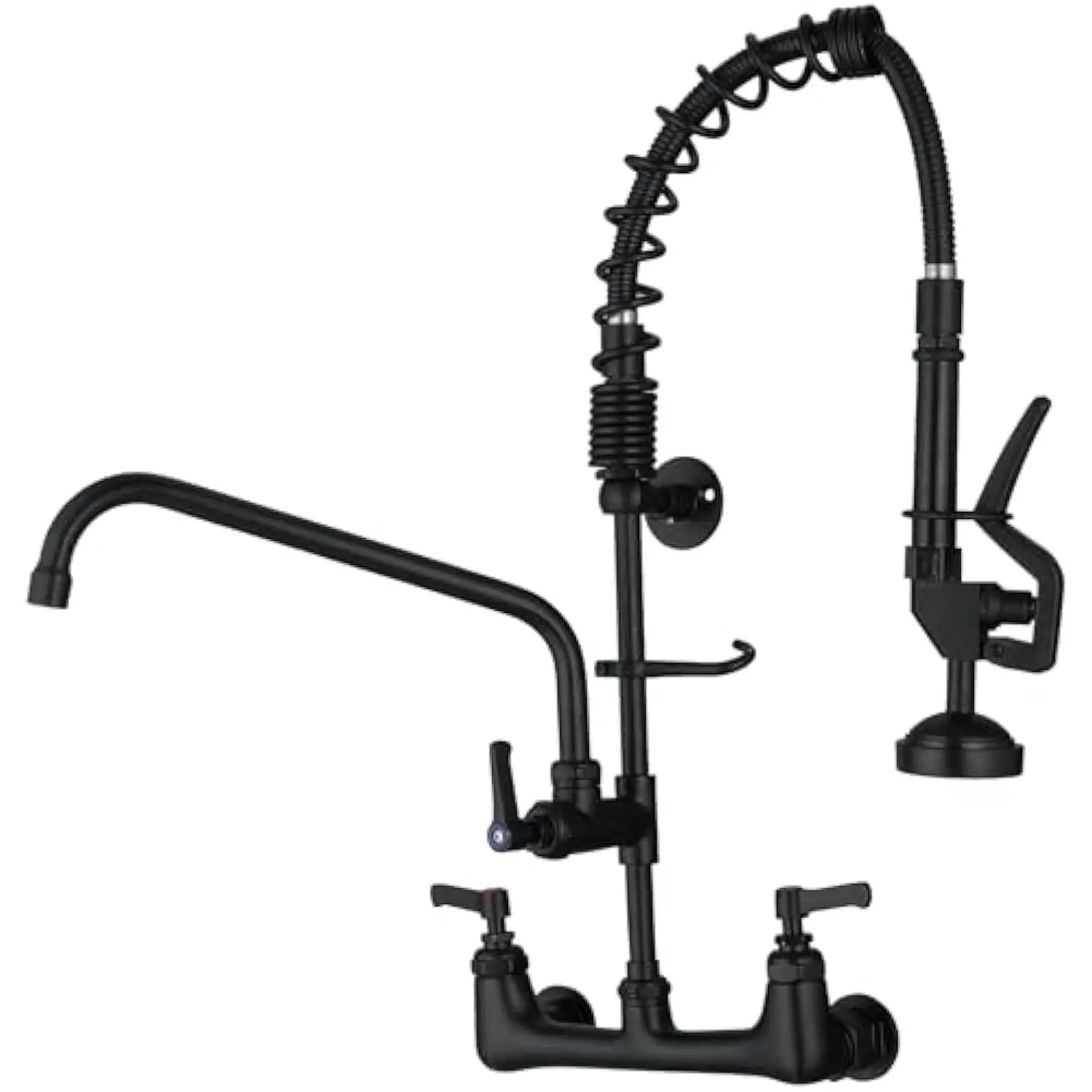 

20 Pieces Height Commercial Faucet with Pre-Rinse Sprayer 2 Hole Wall Mount Kitchen Sink Faucet with 12 Inch Add-On Swing Spout for R