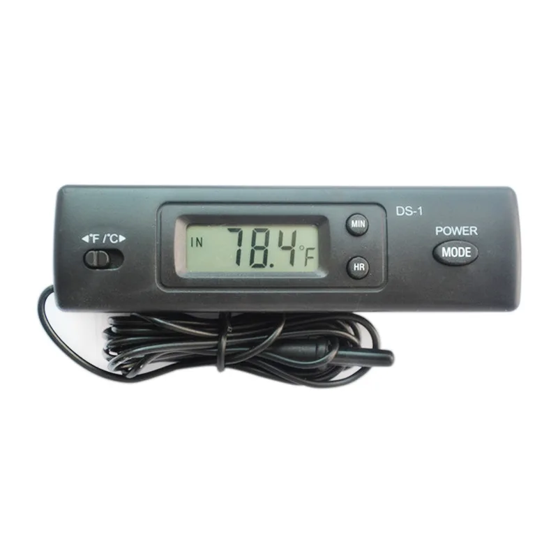 LCD termometro per auto orologio C/F regolatore del sensore di temperatura termostato per interni ed esterni con sonda per auto DS-1