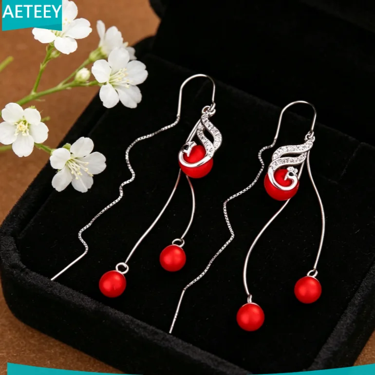 S925 Silver Chinese Phoenix Tassel Threader Earrings Retro Long Niche Elegant Women Ear Jewelry