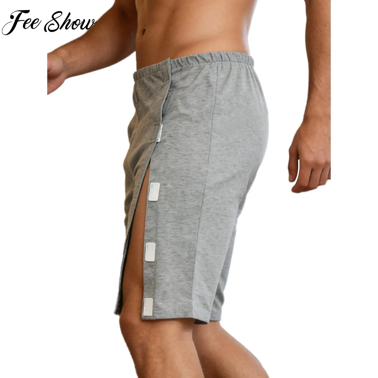 

Men's Shorts Basketball Sports Postoperative Clothing Paralyzed Elderly Nursing Shorts Stretchy Hook And Loop Fastener Shorts