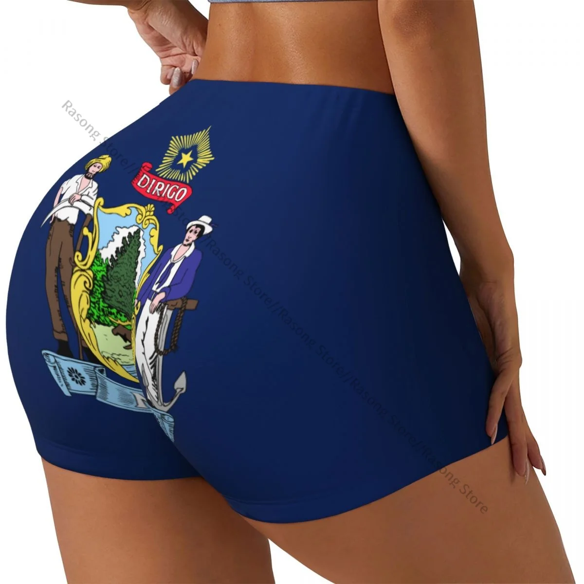 

Женские шорты для йоги с флагом Мэн, скребок, подтяжка ягодиц, комфортный фитнес-тренажерный зал