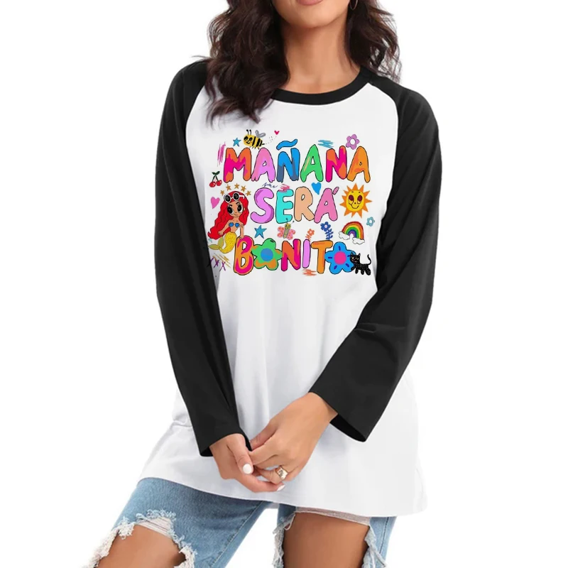 تي شيرت نسائي بأكمام طويلة ، 90s Manana Sera ، Bonito ، Bichota ، Karol ، G ، Tee ، ملابس عصرية