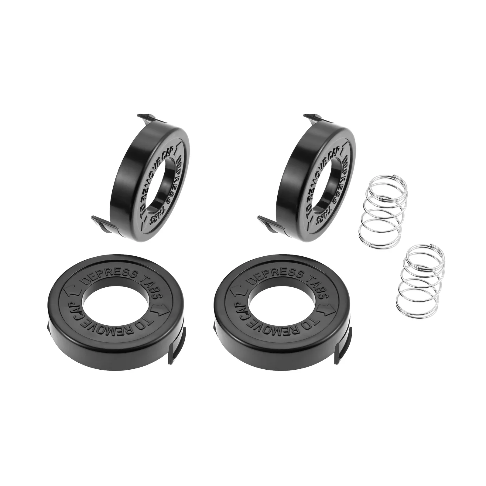 4pcs String Trimmer Spool Cap with 2pcs Spring Fit for Black Decker ST1000 ST4000 ST4500 GE600 CST800 ST6800 Replace 682378-02