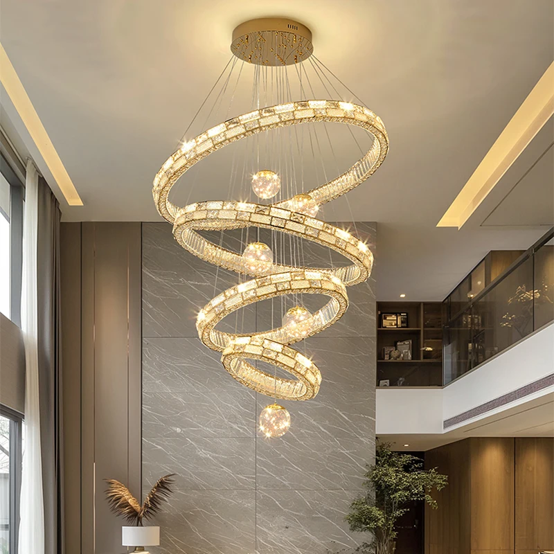 

Modern home decoration crystal chandelier, stair Pendant lamp, living room Pendant lights, interior lighting