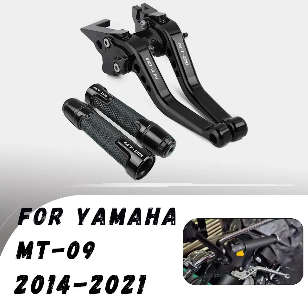 

For Yamaha MT-09 MT09 2014-2020 CNC Folding Brake Clutch Lever Handbrake Handlebars Grips Handles Hand Grips Motorcycle Parts