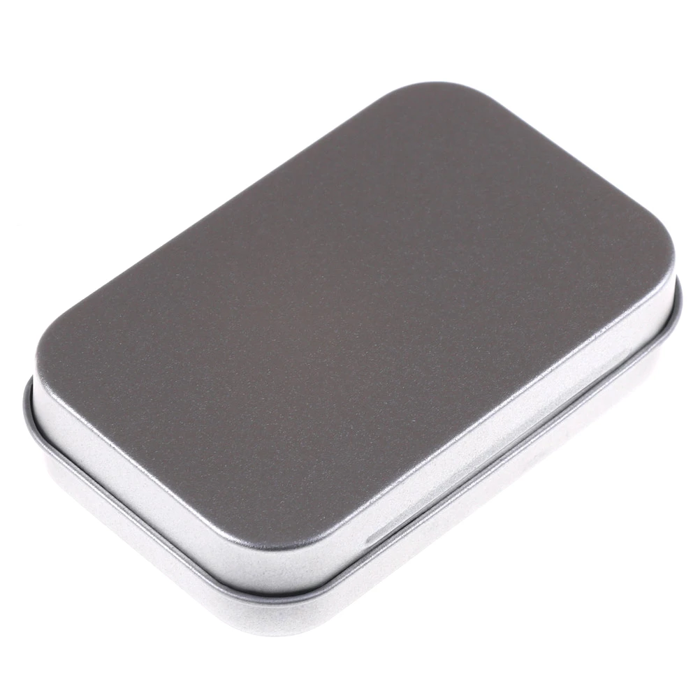 1pc Survival Kit Tin Small Empty Metal Tin Silver Black Gold Flip Storage Box Case Organizer For Money Coin Candy Key