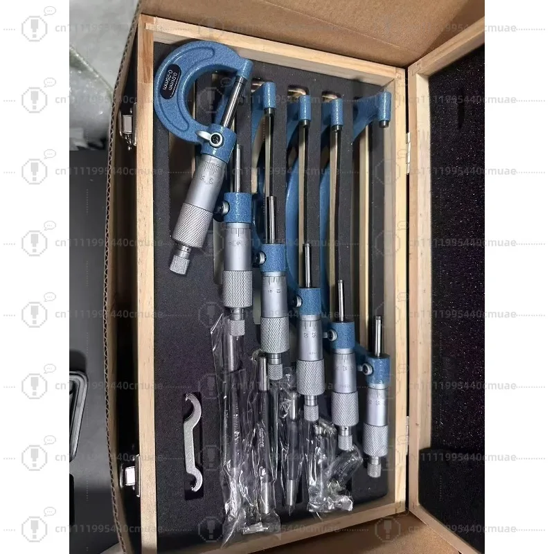 Outer diameter micrometer set, spiral micrometer 4-piece set, mechanical micrometer outer diameter measurement 0-100mm