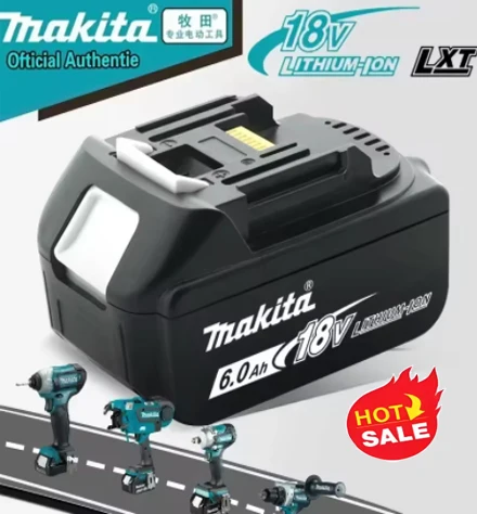 🍉 ماكيتا بطارية ليثيوم قابلة للشحن 18 فولت 6000 مللي أمبير الأصلي ماكيتا أداة بطارية BL1860 BL1850 DC18RC شاحن بطارية 18 فولت 🍉