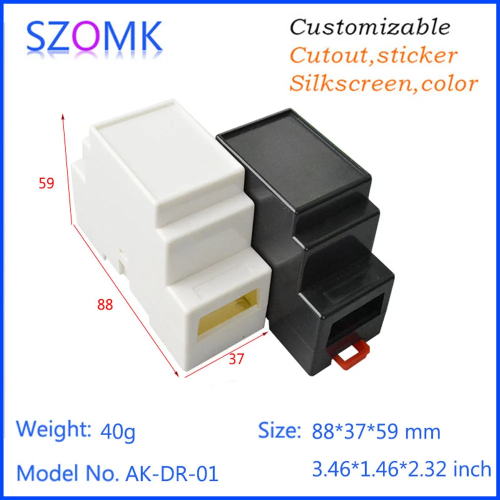 SZOMK 88*37*59 mm din rail enclosure plastic case for electronic equipment switch project box plastic instrument housing view 2