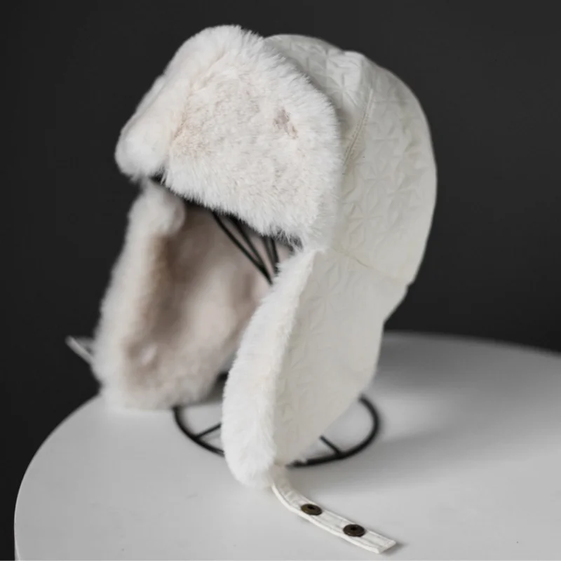 Muts Dames Winter Thick Bomber Ear Protection Skiing Chapka Fourrure Russian Fur Hats For Men Women Ushanka