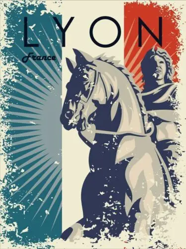 France Lyon Vintage Retro Metal Sign