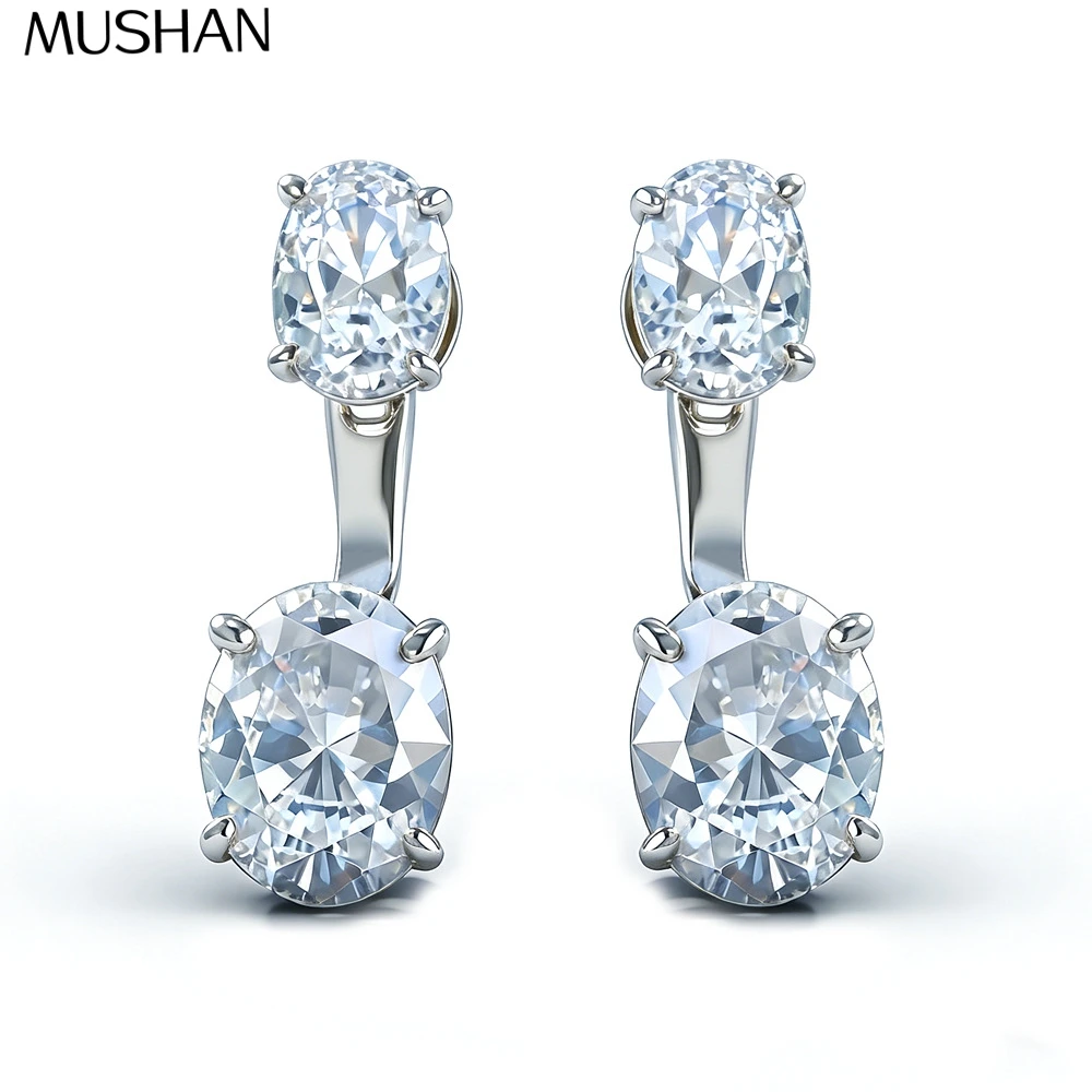 

MuShan Luxury Jewelry 925 Sterling Silver Ring VVS Moissanite Present Ring for Bride 18K Gold Plated MST Patent Jewellery