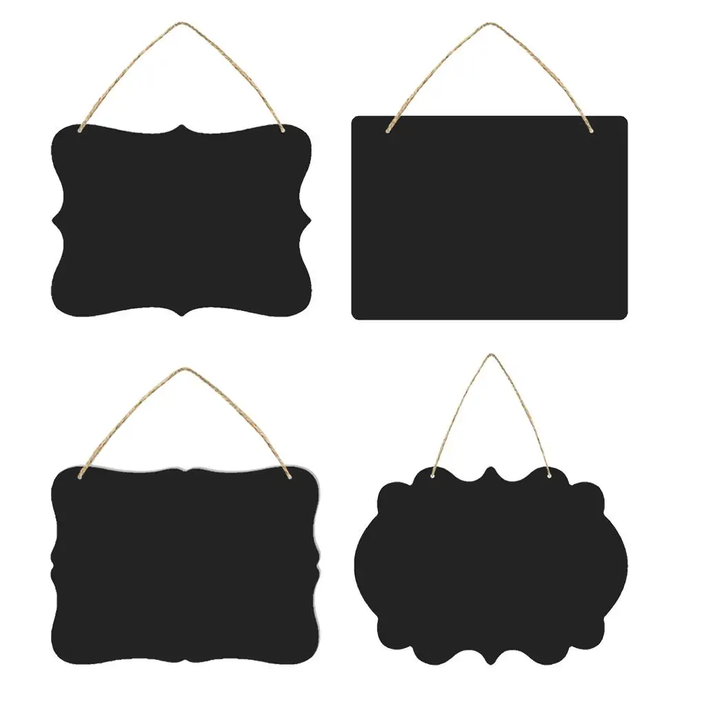Wooden Display Chalkboard Board Hanging Black Message Sign for Classroom Home Decoration and Party Supplies