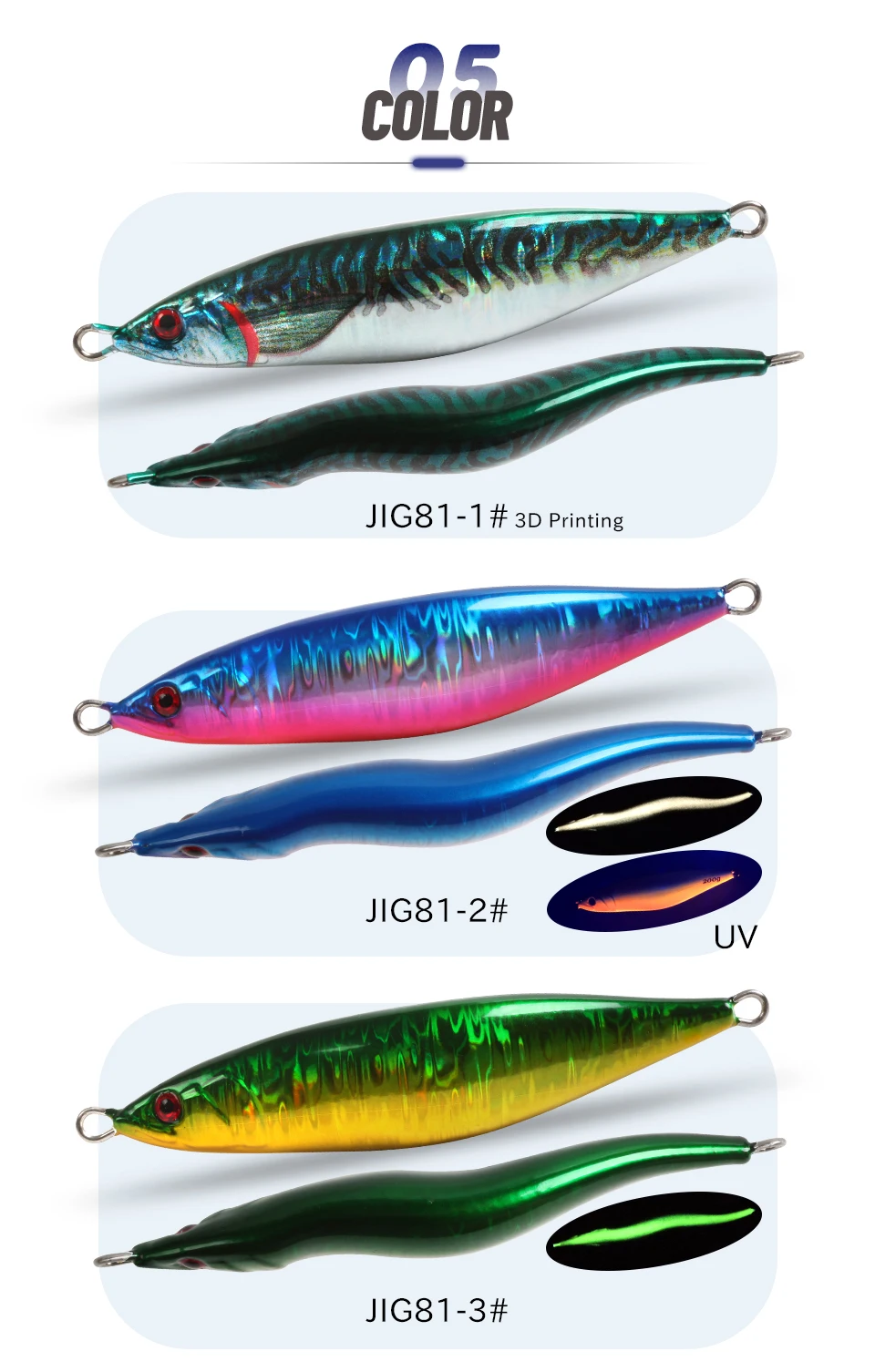 OBSESSION J81 160g 200g 300g 400g 3D Druck Laser S Form Jigbait Boot Angeln Jigging locken Metall Meer Angeln Pesca Jig Lockt – Detail 10