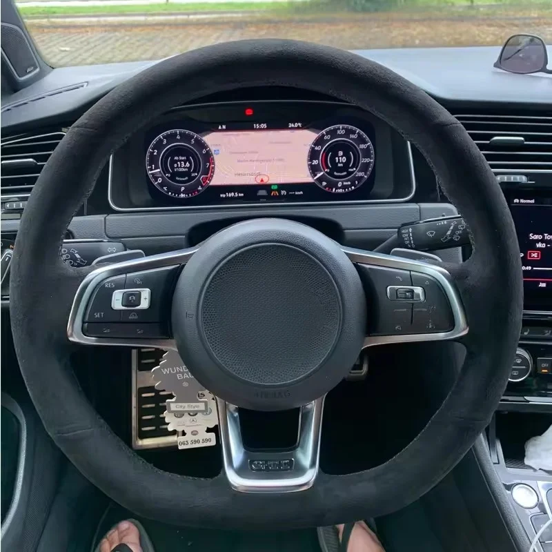

Индивидуальный чехол на руль автомобиля с оплеткой для Volkswagen VW Golf 7 GTI Golf R MK7 VW Polo GTI Scirocco 2015 2016