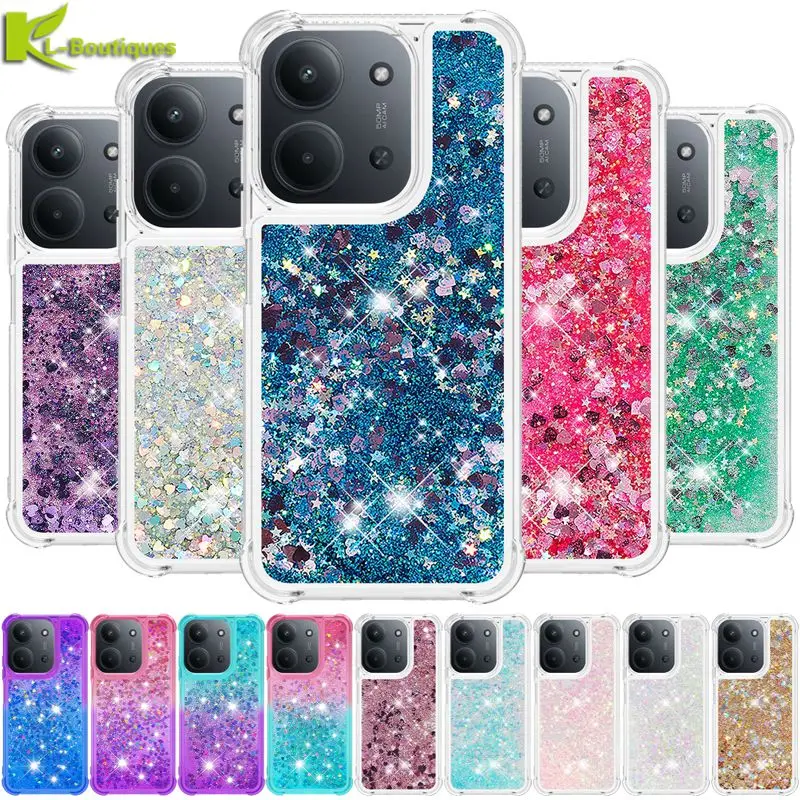 Para Xiaomi Redmi 15C Funda Redmi15C Glitter Quicksand Dynamic Liquid Phone Funda para Xiaomi Redmi 15c 4G 5G Funda Coque