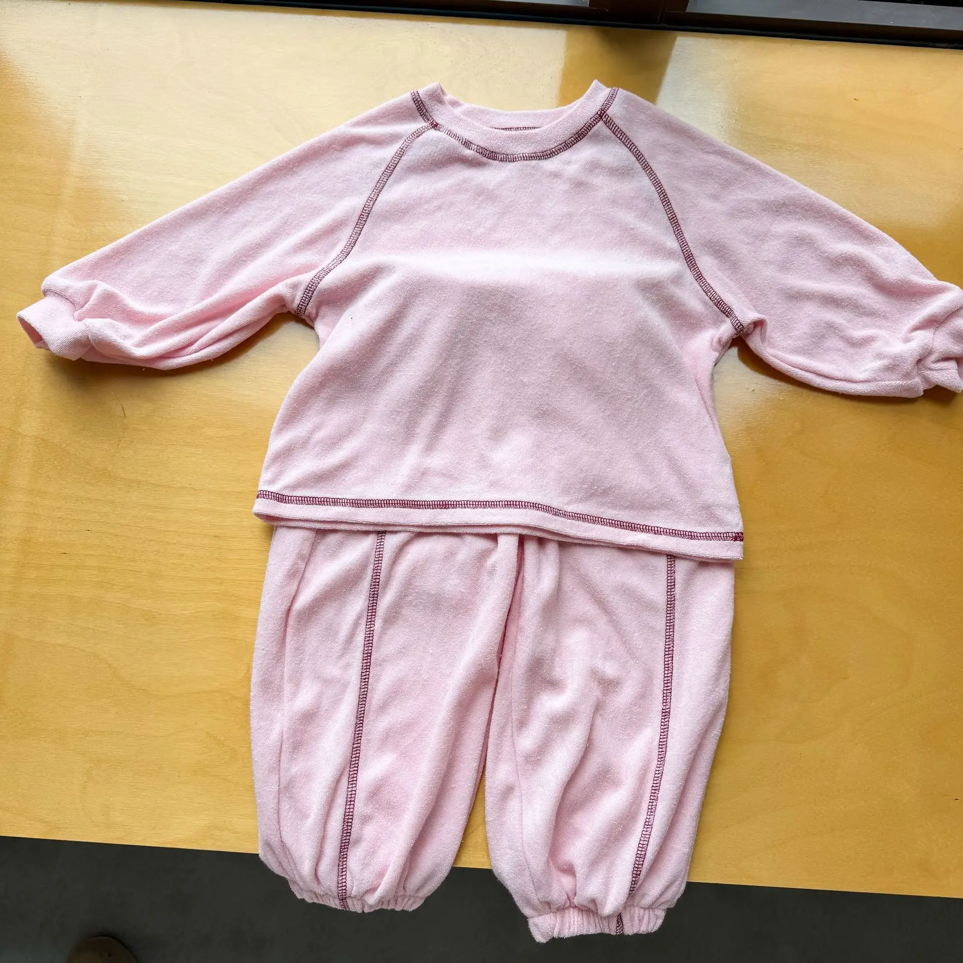 456  2026 Autumn Children Home Clothes Set Cotton Boys Girls Long Sleeve Comfortable Pajamas 2pcs Suit Solid Casual Kids Outfits