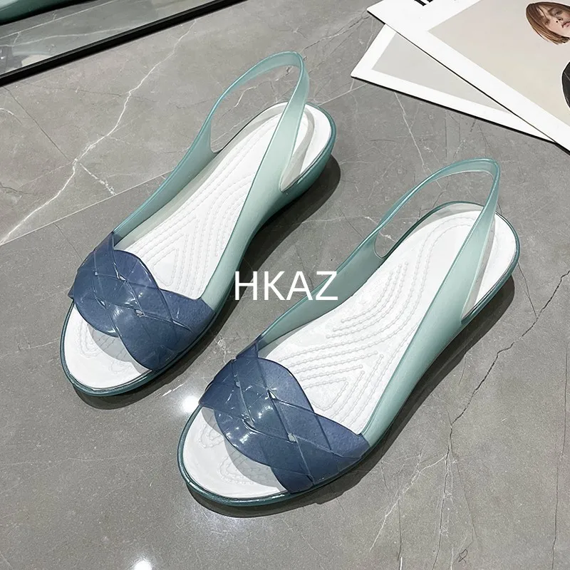 Sandals for Women Outdoor Fashion Korean Couple Breathable Casual Beach Crystal Roma Bathroom Flats Wedge Sandals New Summer