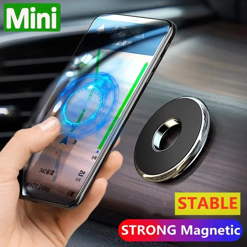 Mini Magnetic Car Mobile Phone Holder Magnet Mount Smart Phone Stand In Car 360 Degree Rotation Bracket For iPhone Xiaomi Huawei