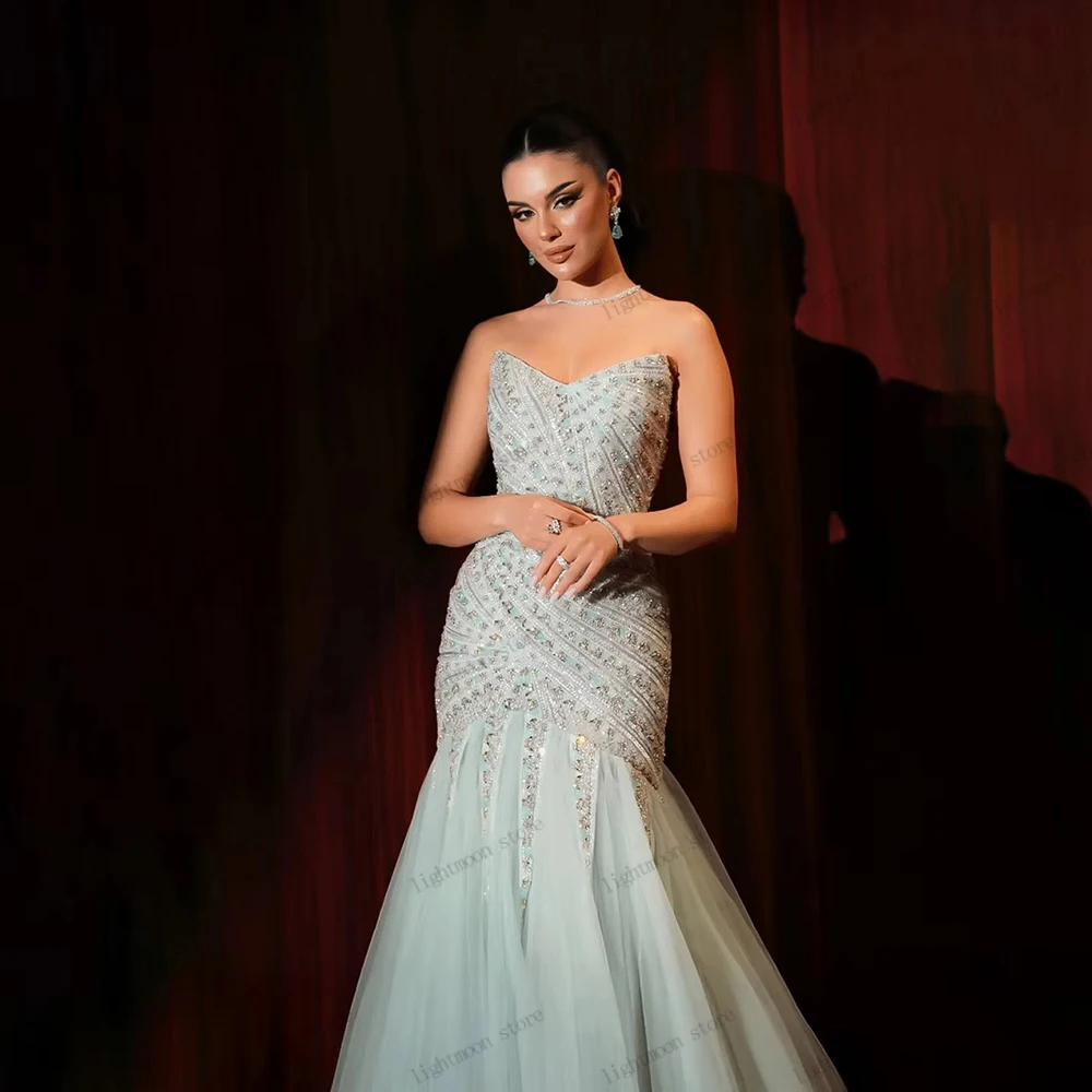 Exquisite Evening Gown Beaded Mermaid Dress