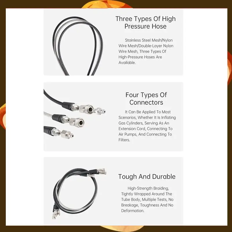 

Diving High Pressure Regulator Hose Dual Female Connector High Pressure Regulator Hose Diving Part Carbon Fiber Color-T34C