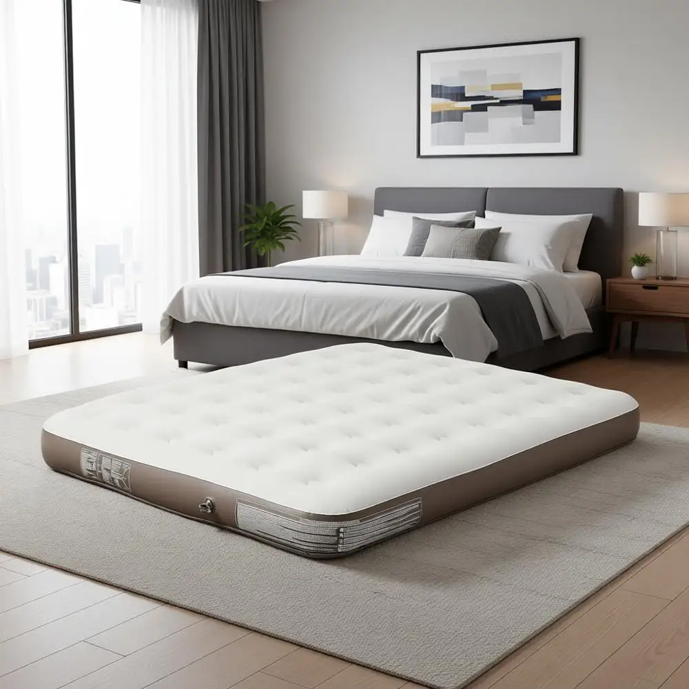 

Inflatable Queen-Sized Air Mattress with Integrated Pump