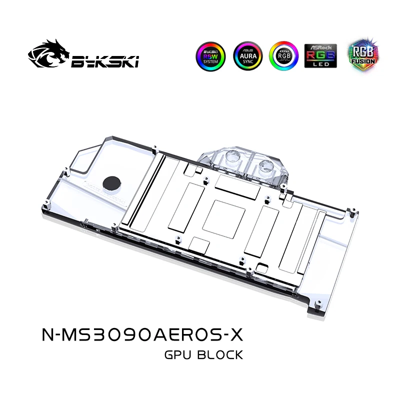 Bykski N-MS3090AEROS-X GPU cooler VGA water Block for Geforce MSI RTX 3090 Areo 24G Graphics card Liquid Cooler Copper 12V/5V