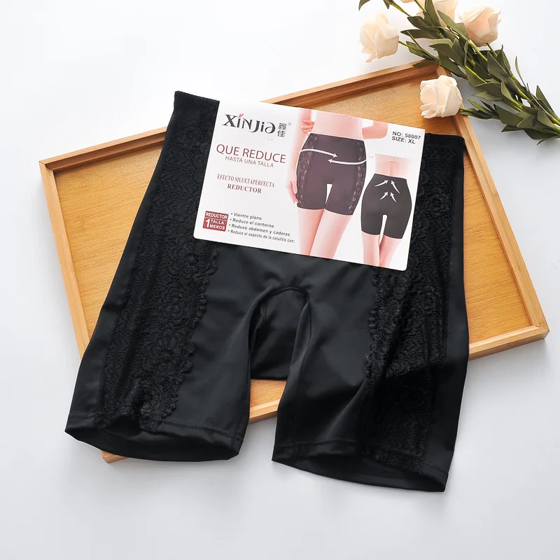 الملاكم الساق تشكيل تشكيل السراويل النسائية الحرير الجليد سلس جوفاء الدانتيل انكماش البطن أسفل الورك رفع قاعدة السراويل البطن